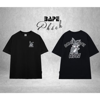 Áo thun adlv cartoon rabbit short sleeve form rộng nam nữ - bape phếch