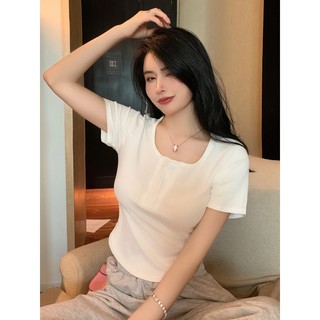 Áo Thun Nữ Baby Tea Ôm Body Kiểu Nữ Cổ Tròn Vạt Bầu Tôn Eo Phối Cực Trẻ Trung Nữ Tính