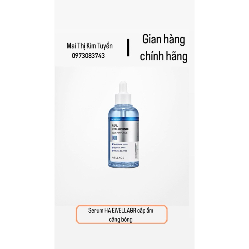 Serum Wellage real  HA blue Ampoule 75ml