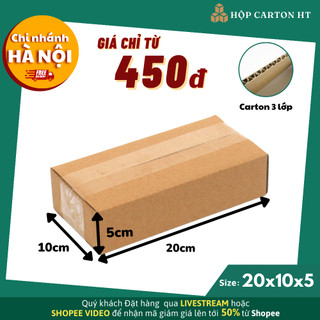 20x10x5 Combo 10 hộp carton, thùng giấy cod gói hàng, hộp bìa carton đóng hàng giá rẻ