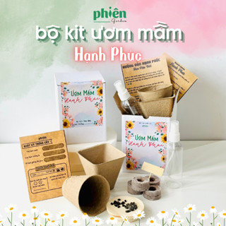 Bộ Kit Trồng Cây Gieo Hạt Ươm Mầm Hạnh Phúc - Hạt Cà Chua Bi, Hoa Hướng Dương, Gieo Hạt Dâu Tây