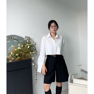 𝐅𝐨𝐫𝐢𝐞 𝐒𝐡𝐢𝐫𝐭 | 𝐦𝐢𝐫.𝐛𝐲𝐡𝐢 | Sơ mi croptop linen form rộng