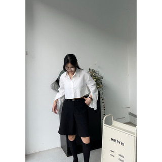  𝐅𝐨𝐫𝐢𝐞 𝐒𝐡𝐢𝐫𝐭 | 𝐦𝐢𝐫.𝐛𝐲𝐡𝐢 | Sơ mi croptop linen form rộng