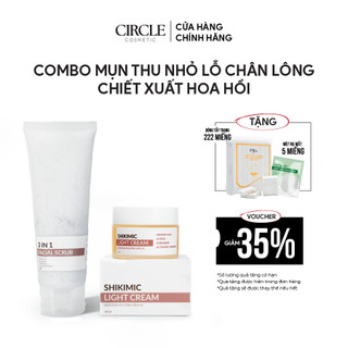 Combo cho da mụn giúp thu nhỏ lỗ chân lông chiết xuất Hoa Hồi gồm Kem mụn 30gr và Kem tẩy da chết cho da mặt 100gr