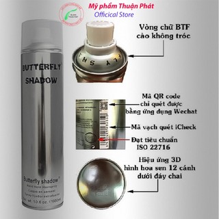 Gôm xịt tóc Buterfly Shadow, gôm bạc chính hãng 320ml