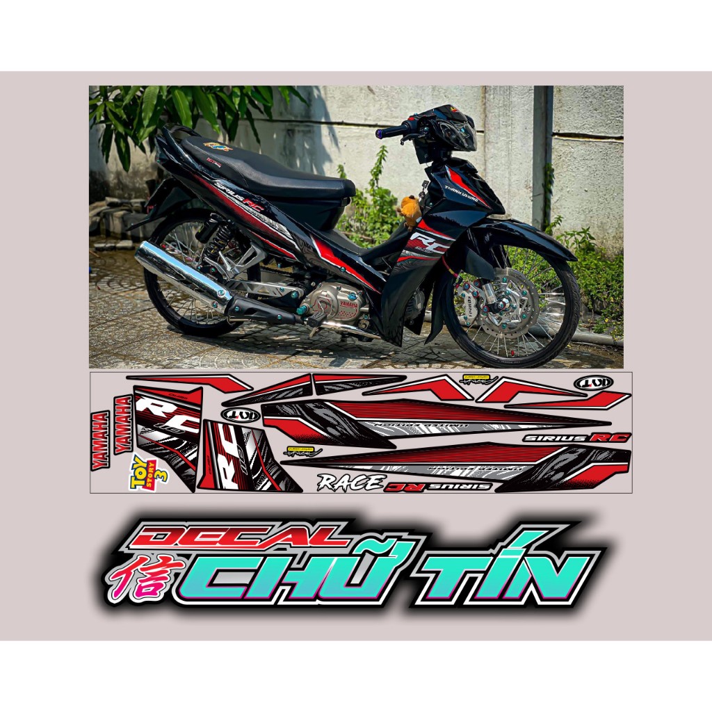 TEM CHẾ SIRIUS ĐỎ ĐEN - TEM CHẾ Y11ZR SIRIUS - TEM CHẾ SIRIUS DÁN XE ĐEN 