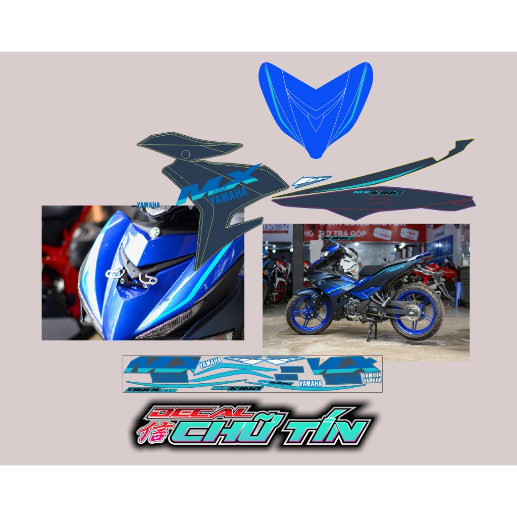 TEM ZIN MXKING 2024 - TEM RỜI MXKING ĐEN XANH 