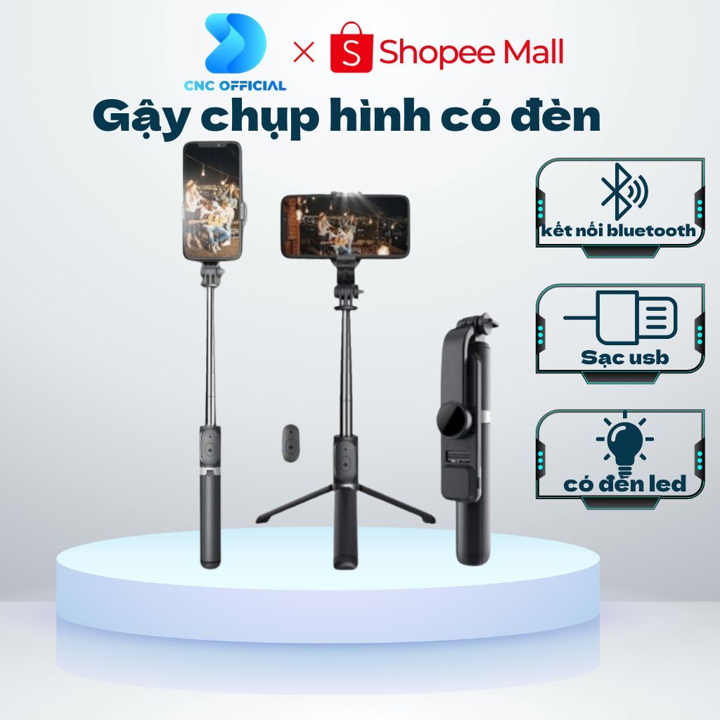 Mẫu Mới ( Nguyên Hộp ) Gậy Chụp Ảnh Tự Sướng 3 Chân Đa Năng Q07 , Chụp Hình , Quay Phim , Livestream.-CarePhones