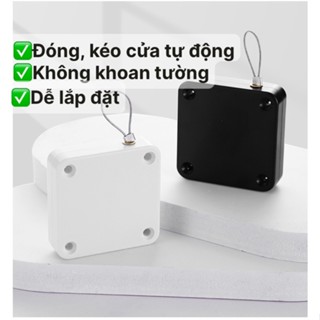 (Loại lớn 6CM) Bộ Dây Rút Đóng Cửa Tự Động Không Khoan Tường - Hộp Dây Kéo Cửa Tự Động Dán Tường