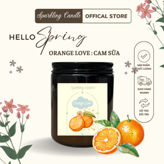 Nến Thơm Sparkling Candle mùi Orange Love ( Cam Sữa ) Tinh Dầu Tự Nhiên Không Khói