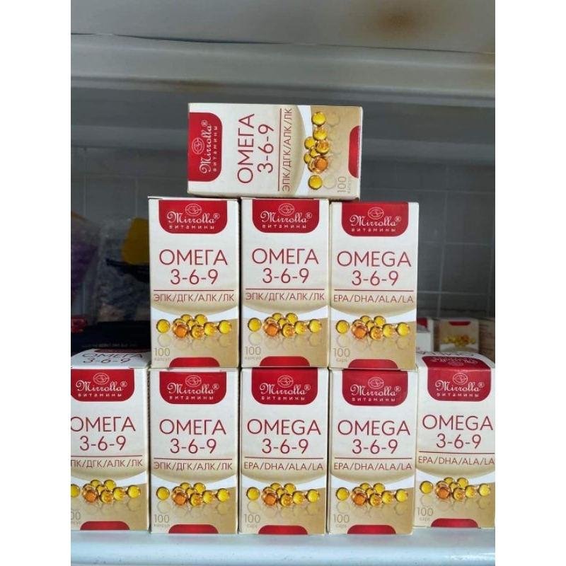 Viên uống Omega 369 Mirrolla Nga hộp 100 viên giúp đẹp da tốt cho mắt