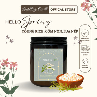  Nến Thơm Sparkling Candle mùi Young Rice   Lúa Non - Cốm Sữa   Tinh Dầu Tự Nhiên Không Khói 