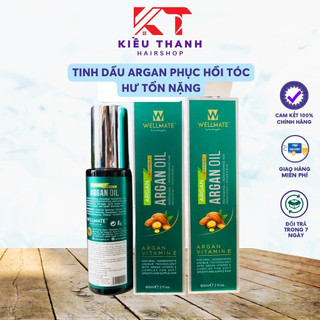 Tinh dầu wellmate argan oil phục hồi tóc hư tổn nặng 60ml