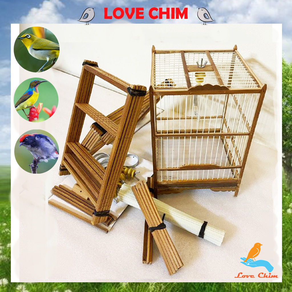 Khung lồng khuyên nan cáp quang,Khung lồng chim hút mật, chim khuyên tự ráp kèm móc, Lồng chim khuyên, hút mật