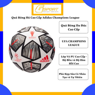 Quả bóng đá da cao cấp size 5 - bóng đá da đúc adidas champions league cao cấp - tặng kèm lưới đựng bóng và kim bơm bóng