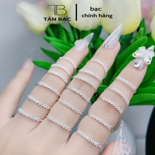 nhẫn bạc ta , viền đá răng cưa hot trend - Tân Bạc Store