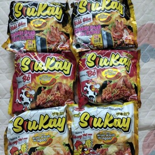 mì siukay bò , hải sản,gà cay phô mai combo 5 gói ,6 gói