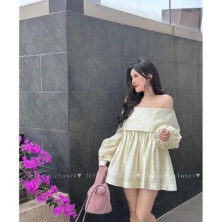 BIGSIZE HIẾU HIẾU (55-95KG) - Set thời trang nữ Áo trễ vai tay dài xếp li eo + Chân váy xếp li cúp bí