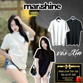 Áo thun nữ trắng đen trơn Basic Unisex Vải XỊN cotton 100% co giãn 2 chiều đem lại sự năng động MS