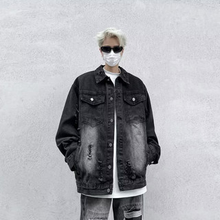 Áo Khoác Jeans Denim Jacket Unisex Gray Black