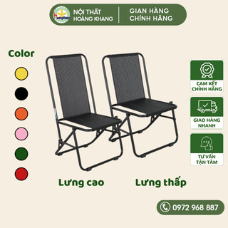 Ghế xếp lưới xịn lưng tựa cao 82cm, ghế gấp lò xo trà sữa, trà chanh, quán cóc, cà phê giá rẻ