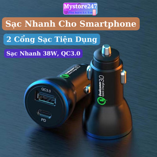 Tẩu sạc ô tô sạc nhanh 38w đa năng 2 cổng , tẩu sạc nhanh syc js-302 led lcd