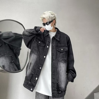 Áo Khoác Jeans Denim Jacket Unisex Gray Black