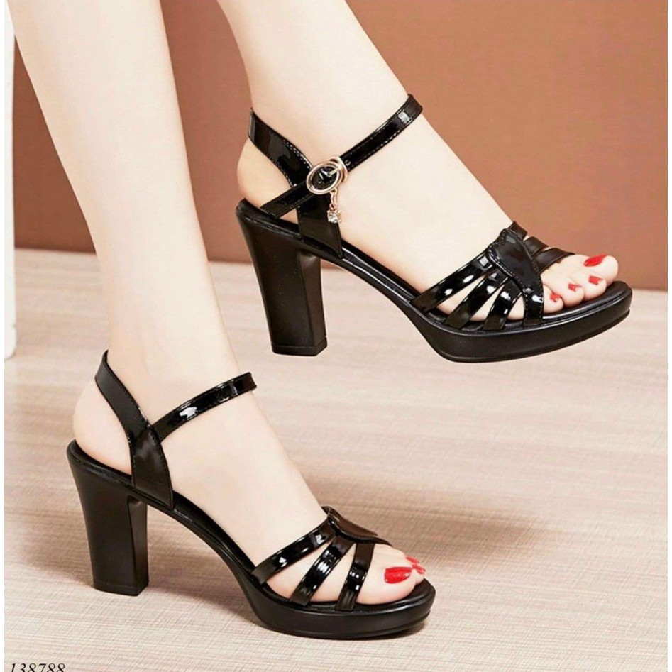 Dép nữ PU Nhẹ Êm HShop đế đúc nguyên khối quai tim lãng mạn 5 phân, 7 phân đủ Size lớn nhỏ KH-04