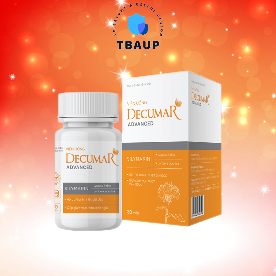 [CHÍNH HÃNG] Viên uống thảo dược Decumar Advanced ngừa mụn, giảm nhờn, kiềm dầu, da khỏe sáng mịn [d