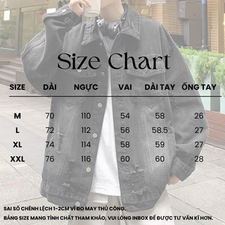 Áo Khoác Jeans Denim Jacket Unisex Gray Black