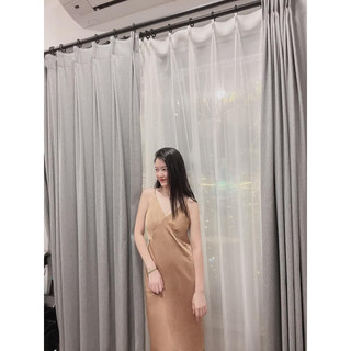 Đầm lụa 2 dây dáng dài xả lỗ