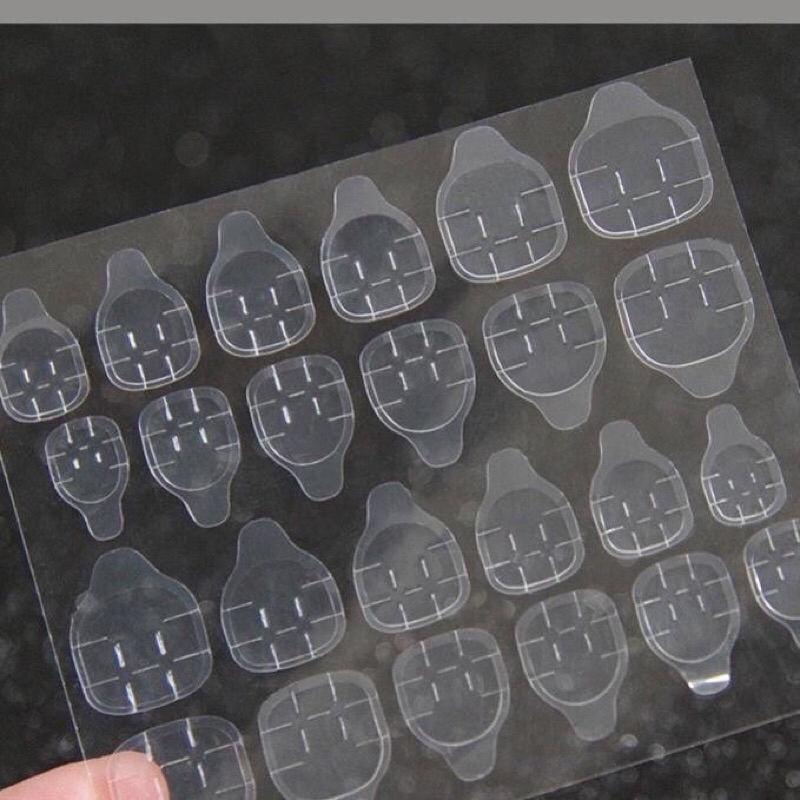 Bộ 24 Sticker Dán Móng Tay Giả Bằng silicon thay thế keo dán dễ dàng sử dụng không hại móng