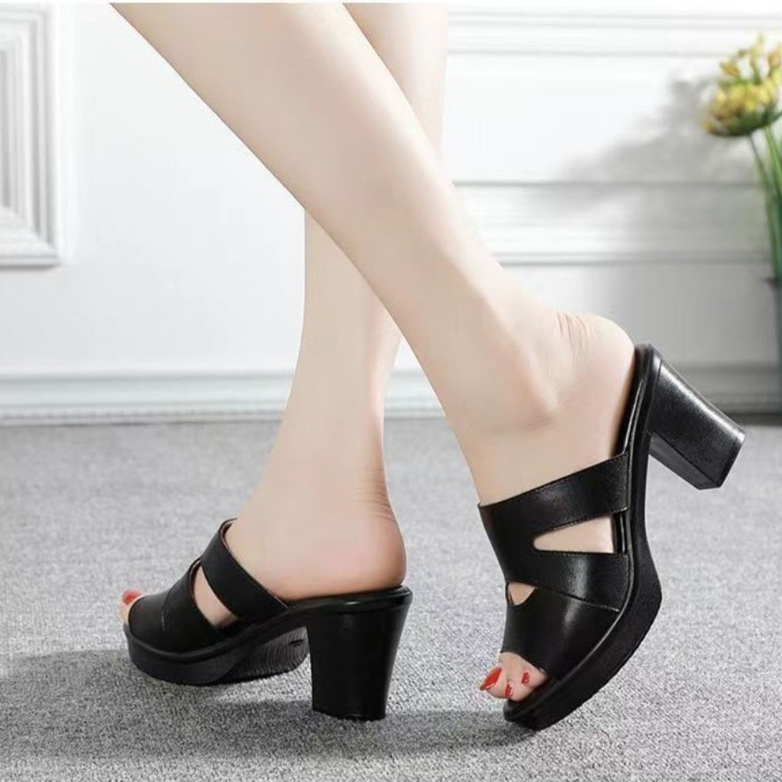 Dép nữ PU Nhẹ Êm HShop quai khoét 2 bên thoáng chân 3 phân, 5 phân, 7 phân, 8 phân đủ Size lớn nhỏ K