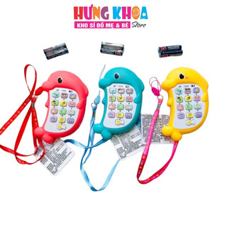 Điện Thoại Đồ Chơi Có Nhạc song ngữ An Toàn Cho Trẻ Nhỏ (kèm dây đeo + pin)