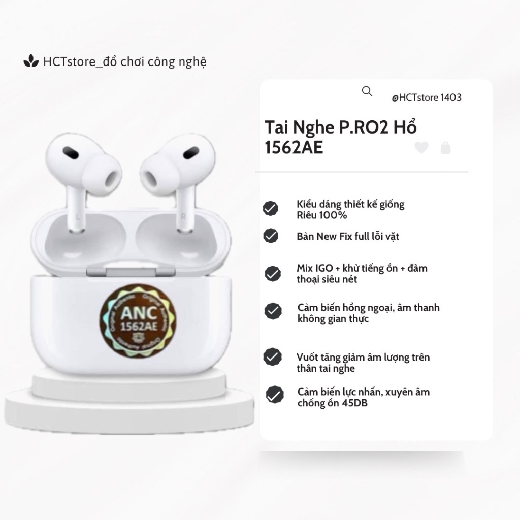 Tai Nghe P.RO Hổ 1562AE. Xuyên Âm, Chống Ồn, Âm thanh Không Gian