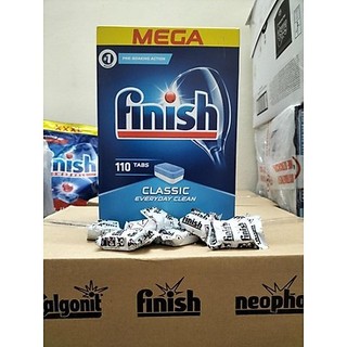 Viên Rửa Chén Bát Ly Finish 110 Viên (Tích Hợp 3 trong 1) Tặng  viên Alio dùng thử