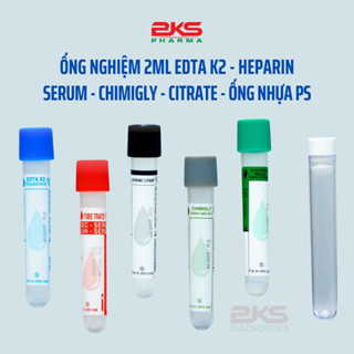 Ống nghiệm 2ml EDTA K2, HEPARIN, SERUM, CHIMIGLY, CITRATE, Ống nhựa PS, Lọ nhựa PS 5ml HTM, MPV