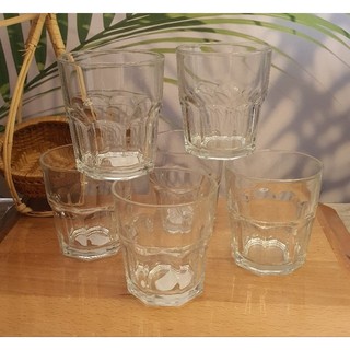 6 Cái Ly Thuỷ Tinh Lùn khía cạnh 306ml UG-389, 06 Cái LG- 101110(10001) Lucky uống trà, cafe