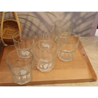 6 Cái Ly Thuỷ Tinh Lùn khía cạnh 306ml UG-389, 06 Cái LG- 101110(10001) Lucky uống trà, cafe