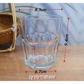 6 Cái Ly Thuỷ Tinh Lùn khía cạnh 306ml UG-389, 06 Cái LG- 101110(10001) Lucky uống trà, cafe