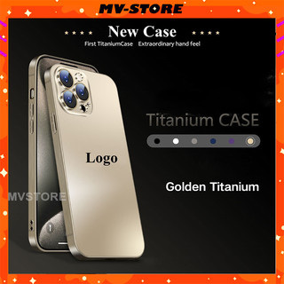 Ốp lưng điện thoại Vàng Titan chống vân tay kết hợp viền dẻo cho 15promax 15 14 13 Pro MAX 14 Plus 12 11 Pro MVSTORE