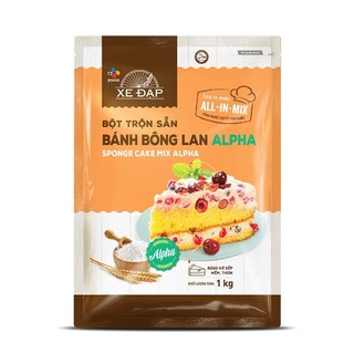Bột trộn sẵn bánh bông lan alpha gói 1kg cj xe đạp