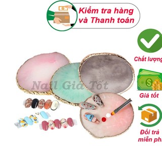 Khay đá cẩm thạch, đá tán màu gel vẽ pha sơn, chụp ảnh