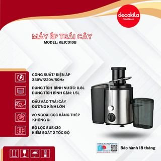 Máy Ép Trái Cây  DECAKILA (KEJC - 010B) Ép Trái Cây Nguyên Quả Kiệt Bã, Làm Nước Ép