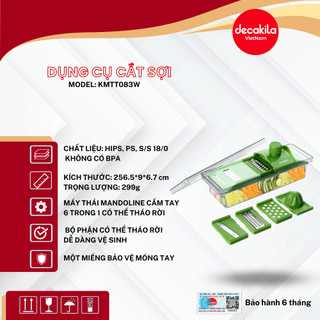 Nạo Rau Quả Đa Năng Cao Cấp DECAKILA (KMTT083W) - Bộ 14 Dụng Cụ Bào Rau Củ Với 8 Lưỡi Dao Cắt Thái Gọt Nạo Bào Sợi Tiện