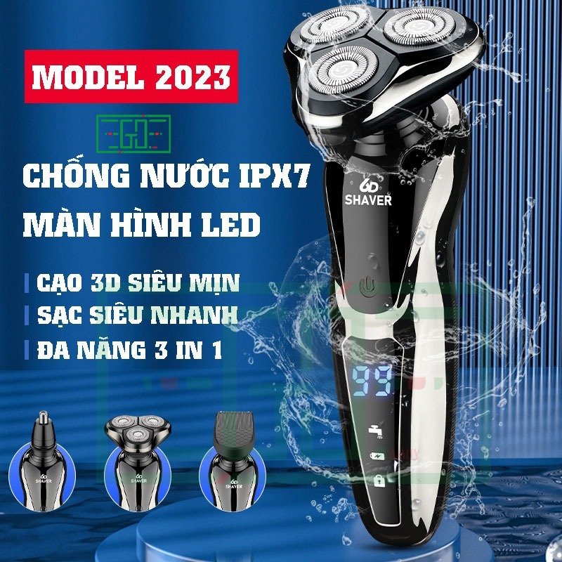 Máy cạo râu Shaver 6D mini Đa Chức Năng 3in1 Dùng Cắt Tóc, Cạo Râu, Tỉa Lông Mũi, Chống Nước Chuẩn I