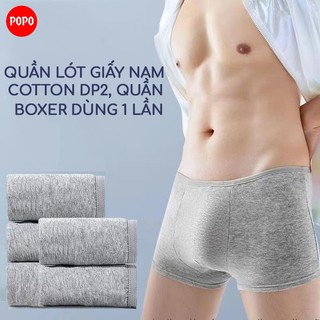 Quần lót giấy boxer nam POPO DP2 100% cotton 2 lớp đáy dùng khi đi công tác, du lịch, học quân sự