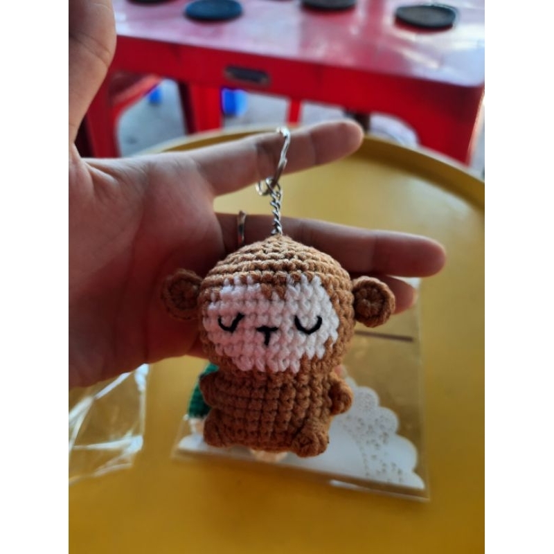 Móc khoá len khỉ con handmade