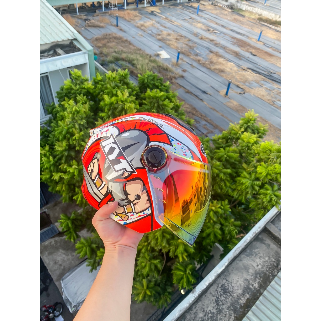 MŨ BẢO HIỂM 3/4 1 KÍNH ROYAL XH01 M787 MÀU HYPER CORSI TẶNG TEM KYT VÀ TÚI CHÍNH HÃNG