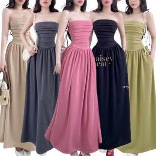 [MAISEY 1470] Đầm Maxi Cúp Ngực Drapping – Ôm Eo, Sang Trọng & Có Túi Sườn Tiện Lợi